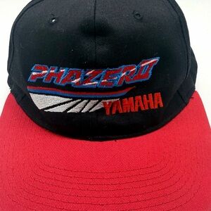 Yamaha Black and Red Phazer II Embroidered Snapback Hat